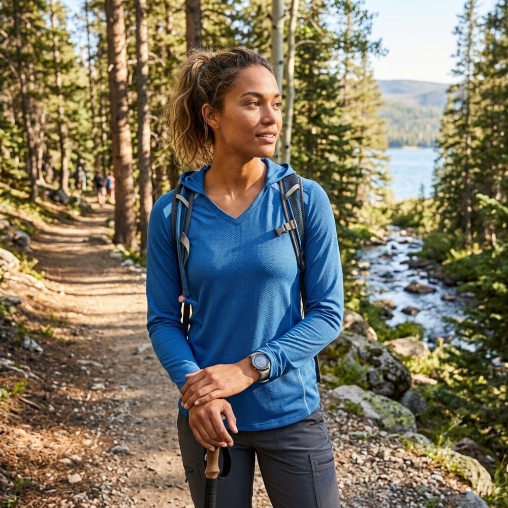 Kuhl Blue Pullover Hoodie Small Stretch Outdoors Activewear Hiking Women's